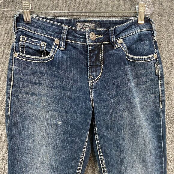 Silver Jeans Womens 27 Blue Natsuki Mid Rise Bootcut Ladies Casual Western Ranch - Picture 2 of 10